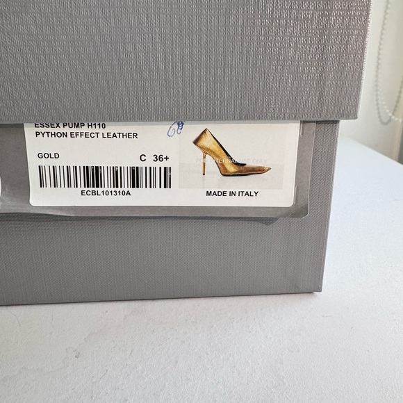 Balenciaga Baleciaga Essex Reptile Embossed Metallic Pointed Toe Pump Sz 6.5